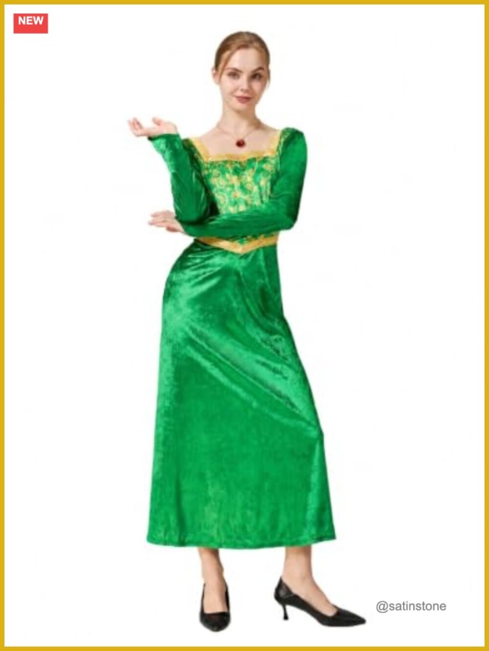 Women's Princess Costume Velvet Dress Gown Medieval Cosplay Outfit - Picture 2 of 6